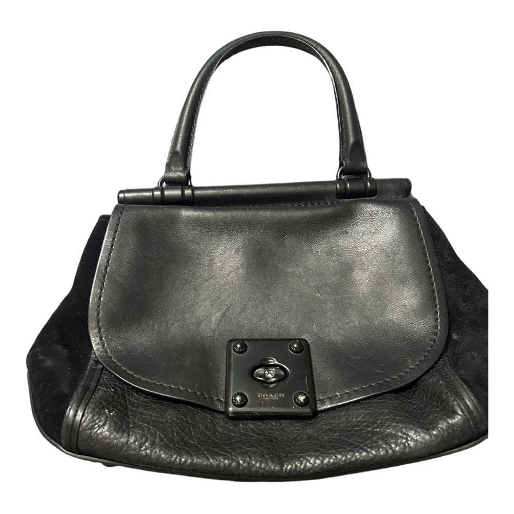 Coach mixed leather drifter bag black #38388